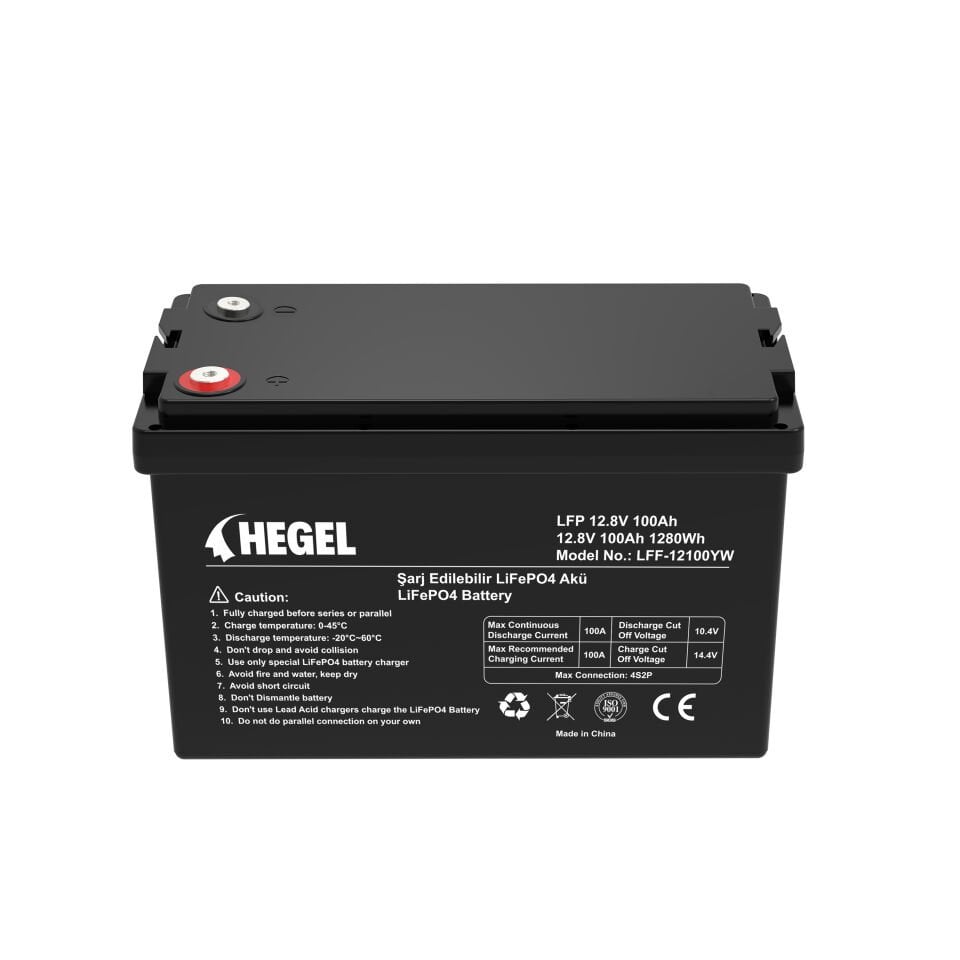 Hegel LFF-12100YW 12,8V 100Ah LiFePO4 Akü