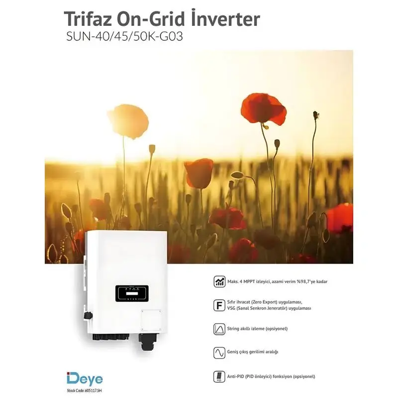 Deye 50 kW Trifaze On-Grid İnverter