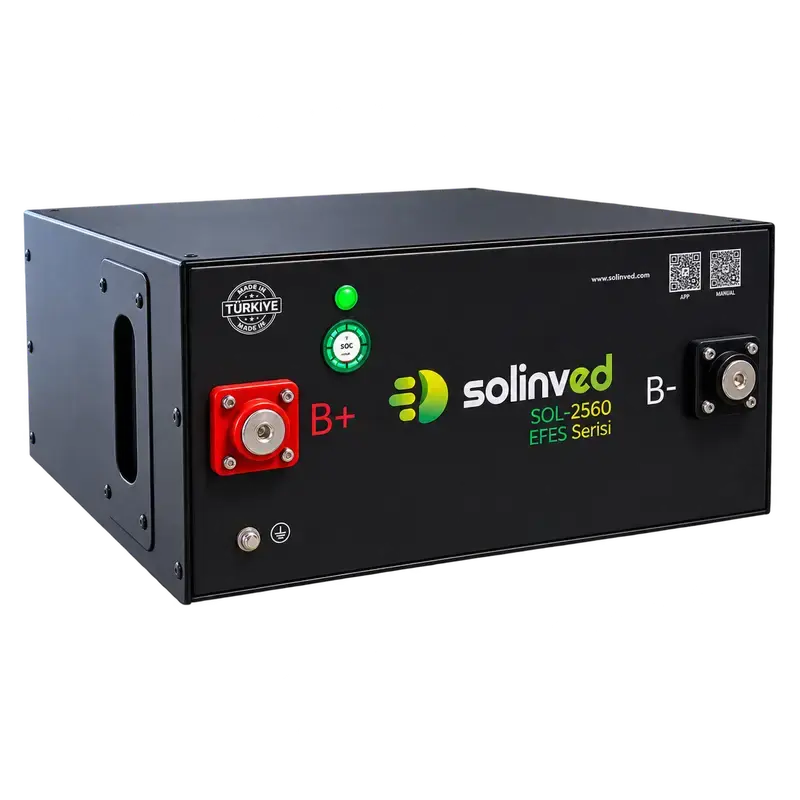 Solinved 25.6 V 100Ah Efes Serisi LiFePO4 Akü