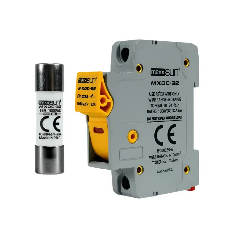 Mexxsun 16A 1000V DC Sigorta ve Yuva - 12 Adet